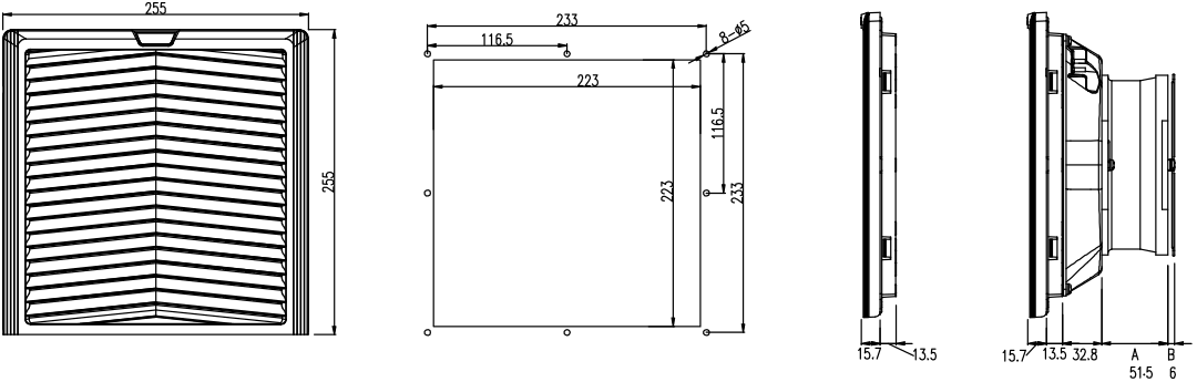 Вентилятор с фильтром EFU223.230 230VAC IP54