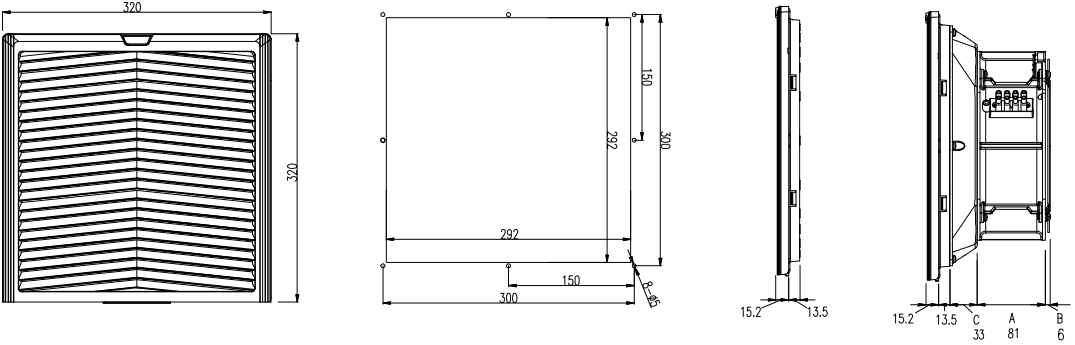 Вентилятор с фильтром EFU292-D.230 230VAC IP54