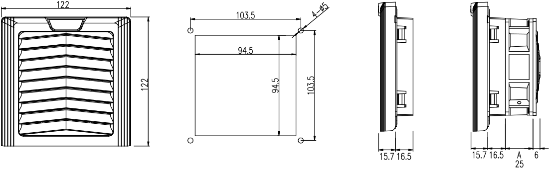 Вентилятор с фильтром EFU95.230 230VAC IP54